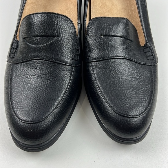 Naturalizer Women's Hilly Black Leather Chunky Heel Loafer Shoe size 8 - Picture 3 of 11